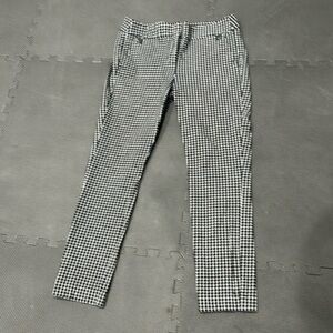 LOFT size 4 Marissa black and white check print pant